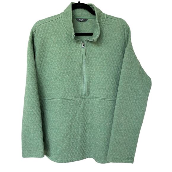 Eddie Bauer Women's Quilted 1/2 Zip Size XL in Heathered Light Spruce - EUC - Picture 4 of 7